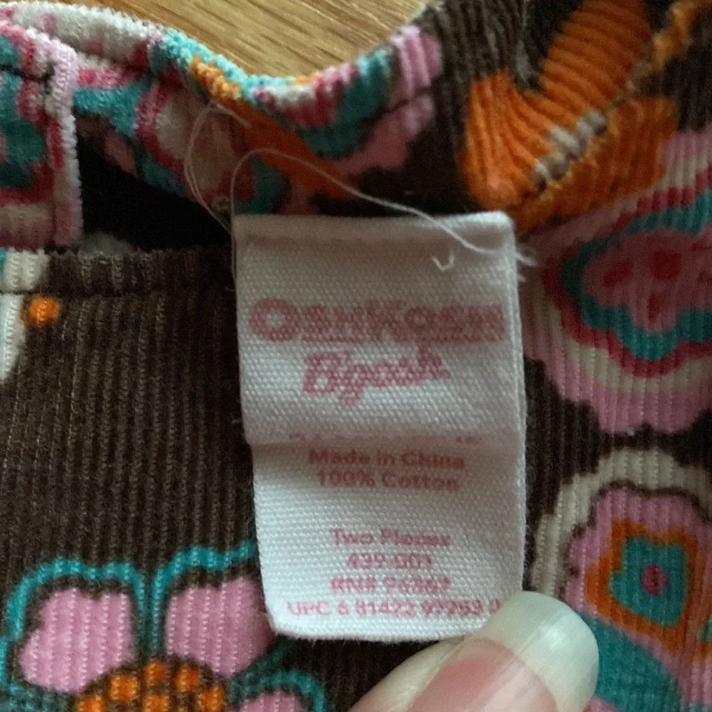 Oshkosh Vintage Brown‎ Floral Corduroy Dress 24 Months